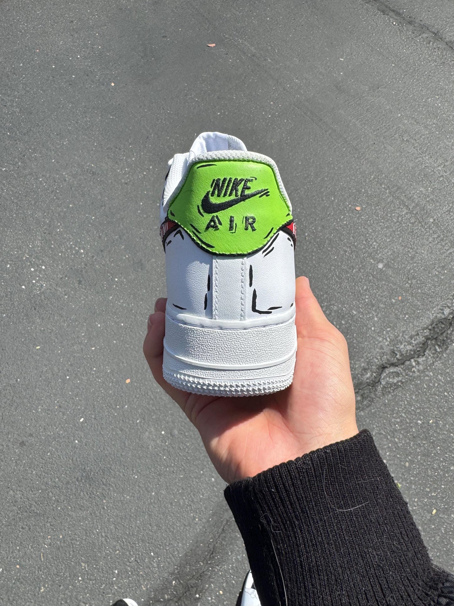 Hand-Painted Nightmare Before Christmas Air Force 1 Sneakers: Jack Skellington & The Grinch