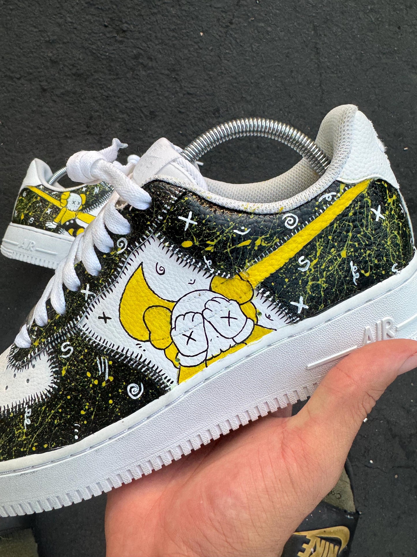 Kaws Customs Air Force 1 Black and Yellow