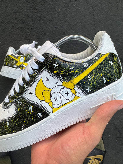 Kaws Customs Air Force 1 Black and Yellow