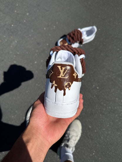 Custom Luxury - Inspired Monogram Sneakers Hand Painted Pattern Design
