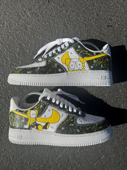 Kaws Customs Air Force 1 Black and Yellow
