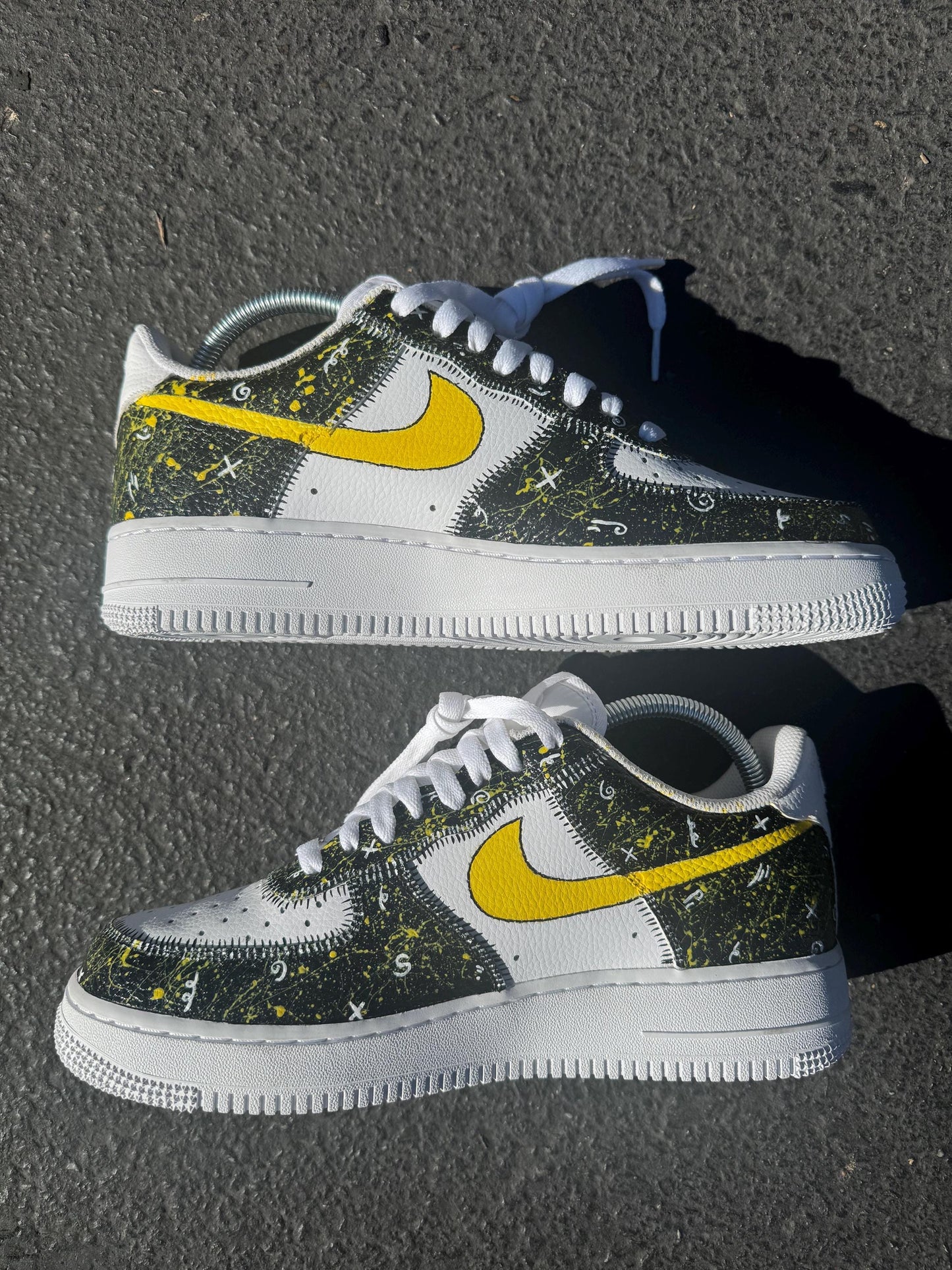 Kaws Customs Air Force 1 Black and Yellow