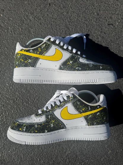 Kaws Customs Air Force 1 Black and Yellow