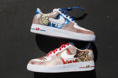 Custom Horror Air Force 1s: Freddy Krueger & Jason Voorhees Hand-Painted Sneakers