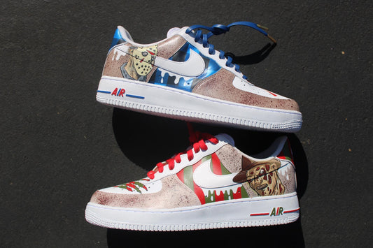 Custom Horror Air Force 1s: Freddy Krueger & Jason Voorhees Hand-Painted Sneakers