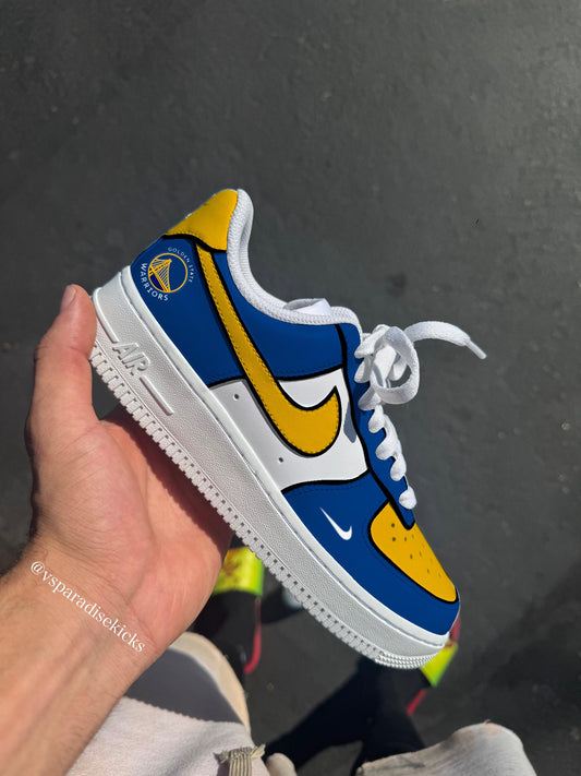 Golden State Warriors Hand-Painted Air Force 1 Custom Sneakers