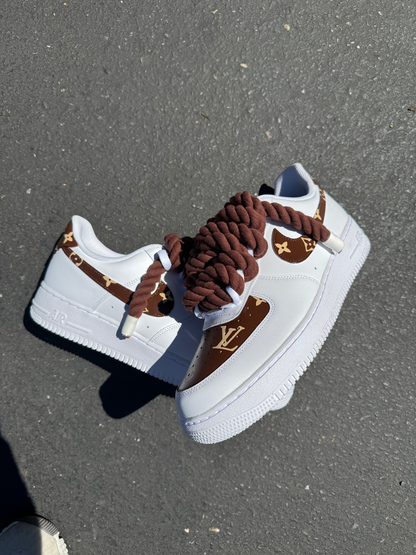 Custom Luxury - Inspired Monogram Sneakers Hand Painted Pattern Design