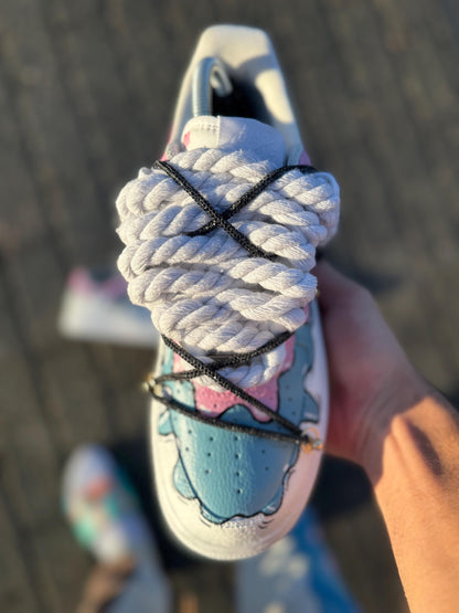 Hand-Painted Ice Cream Drip Air Force 1s: Custom Pastel Sneakers
