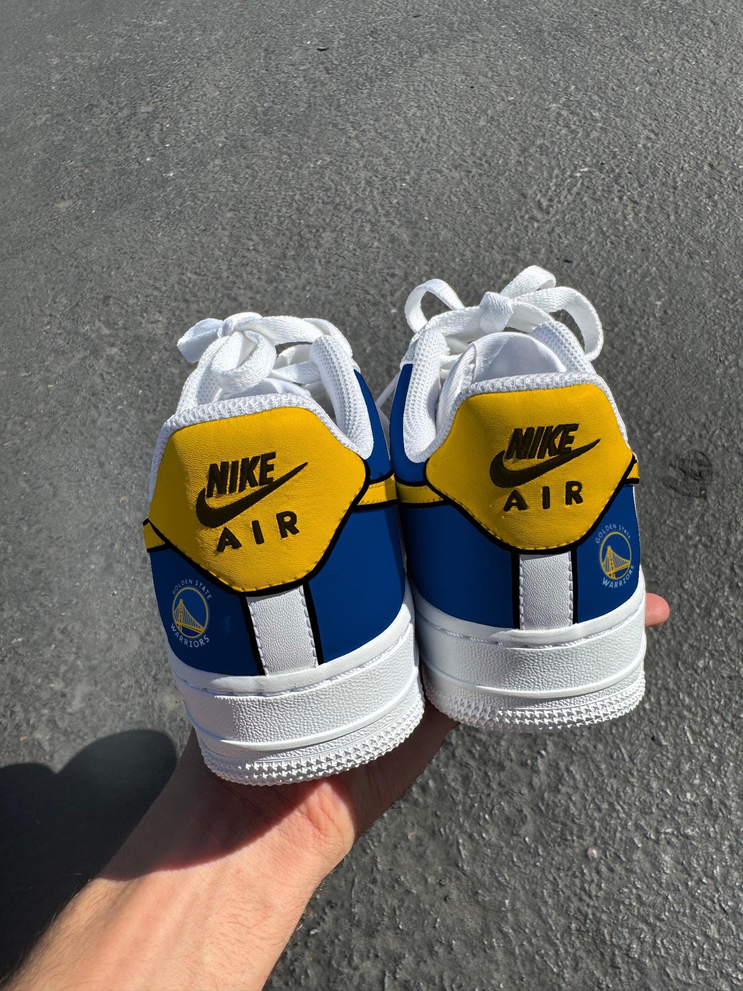 Golden State Warriors Hand-Painted Air Force 1 Custom Sneakers