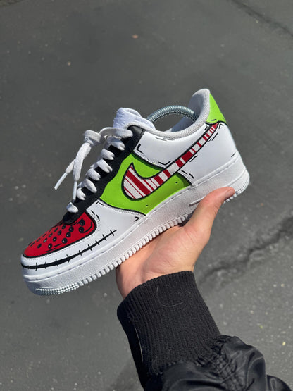Hand-Painted Nightmare Before Christmas Air Force 1 Sneakers: Jack Skellington & The Grinch
