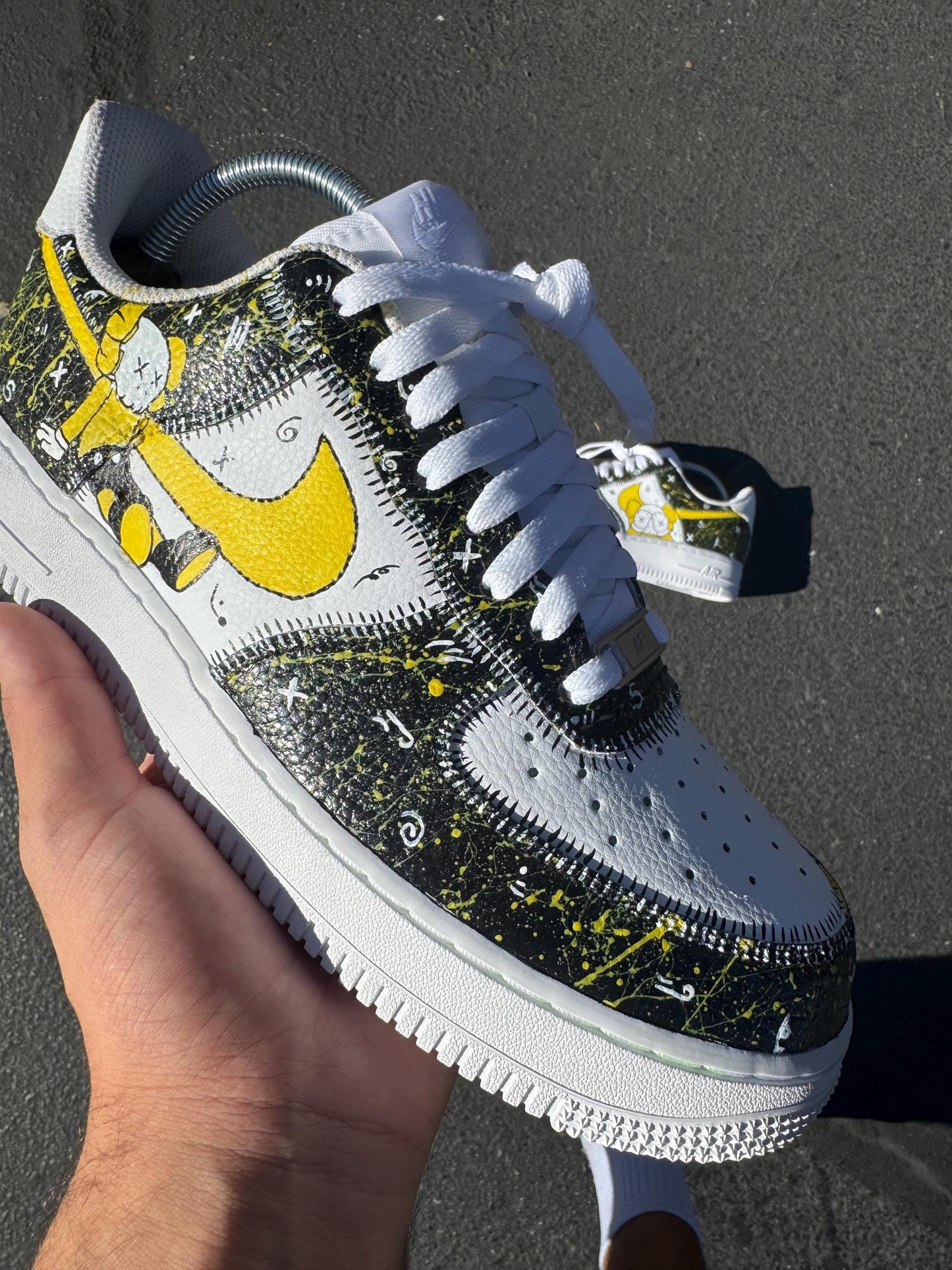 Kaws Customs Air Force 1 Black and Yellow