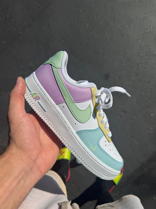 Custom Pastel Nike Air Force 1 | Hand-Painted Easter Spring Sneakers | Pastel Air Force 1 | Air Force 1 | Easter Customs Air Force 1