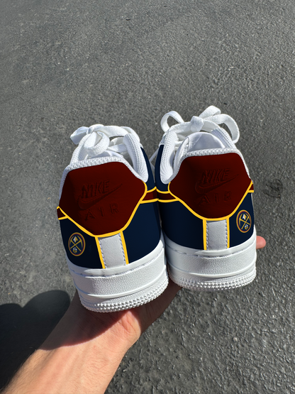 Denver Nuggets Hand-Painted Air Force 1 Custom Sneakers