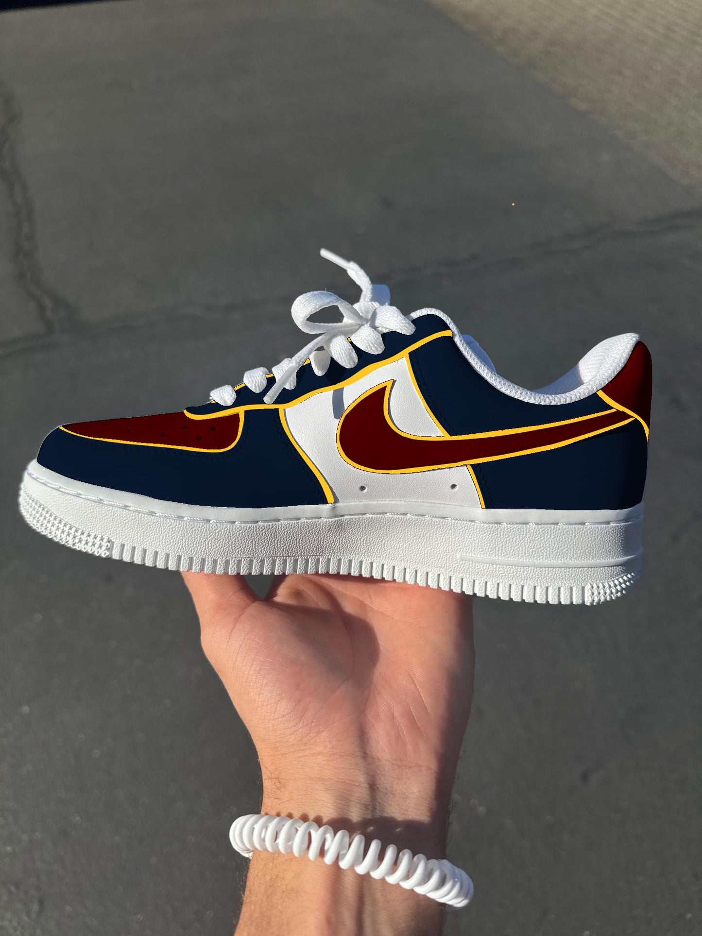 Denver Nuggets Hand-Painted Air Force 1 Custom Sneakers