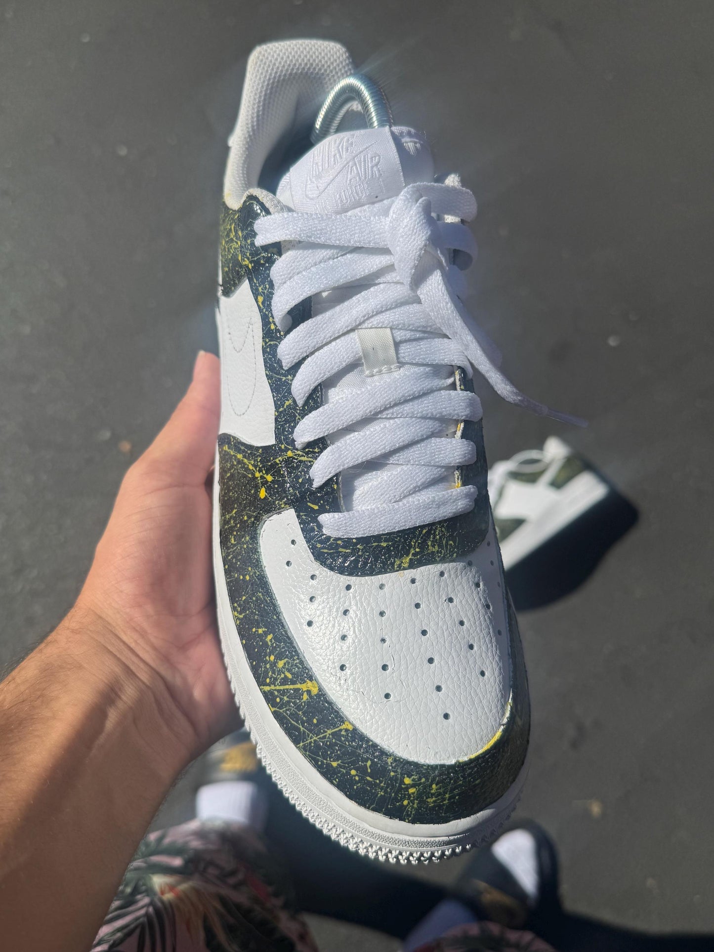Custom Air Force 1 Yellow Splats Custom