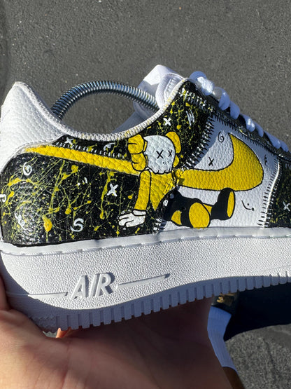 Kaws Customs Air Force 1 Black and Yellow