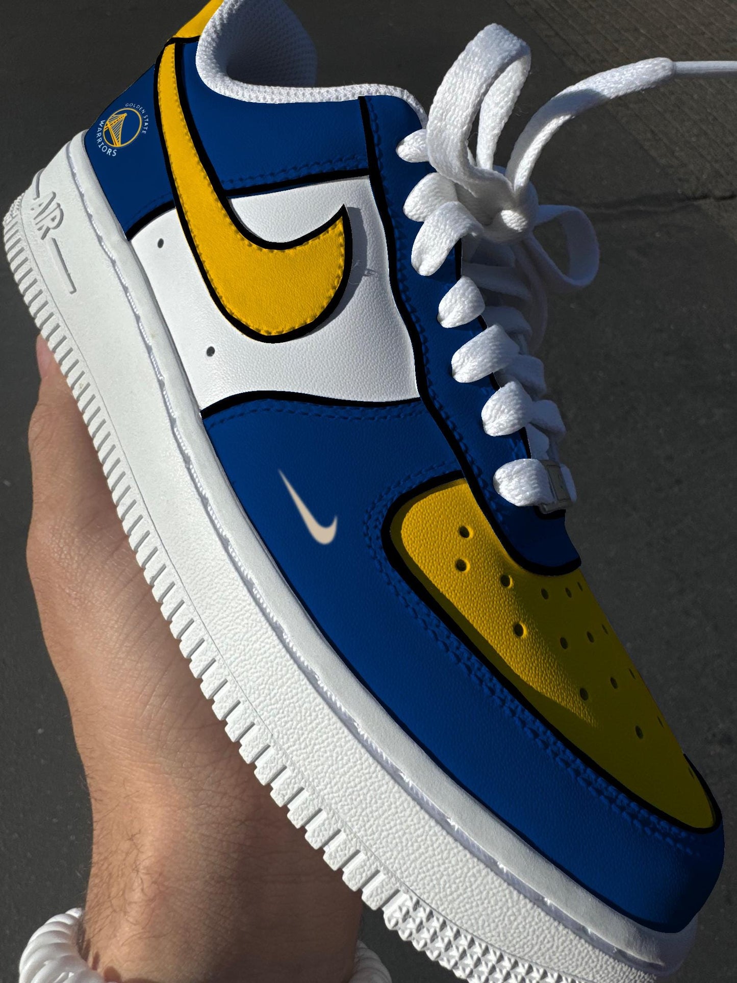 Golden State Warriors Hand-Painted Air Force 1 Custom Sneakers