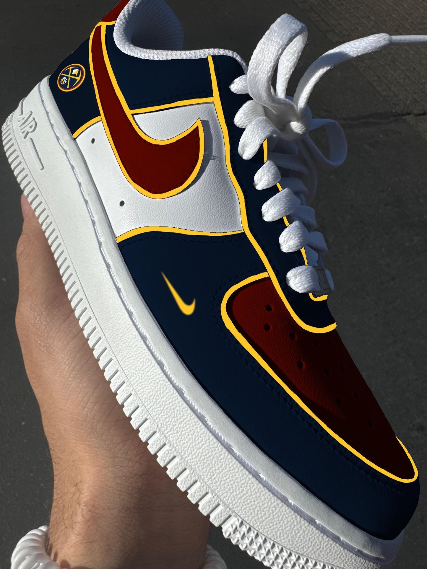 Denver Nuggets Hand-Painted Air Force 1 Custom Sneakers
