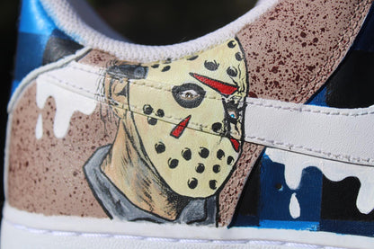 Custom Horror Air Force 1s: Freddy Krueger & Jason Voorhees Hand-Painted Sneakers
