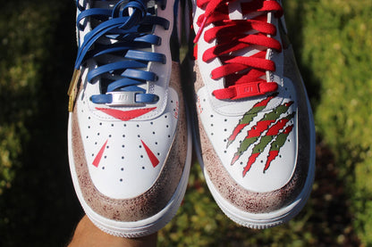 Custom Horror Air Force 1s: Freddy Krueger & Jason Voorhees Hand-Painted Sneakers